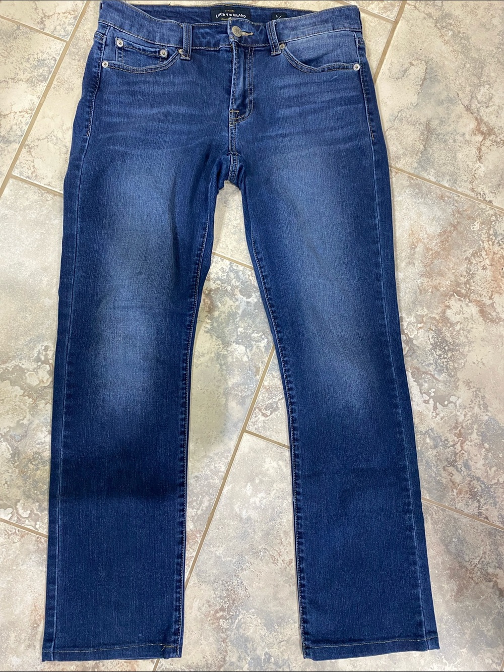 Lucky Brand Men's Slim Straight Jeans in Dark Indigo Blue